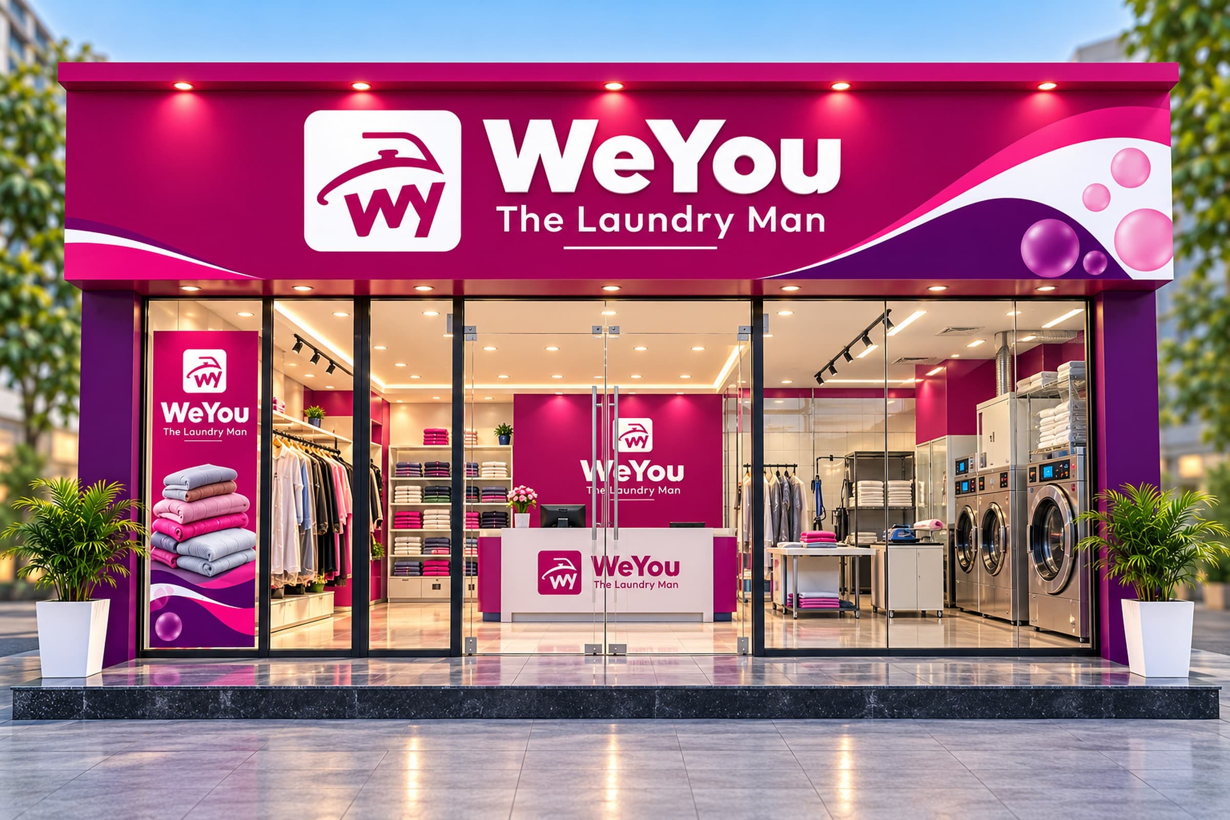 WE YOU The Laundry Man modern franchise storefront